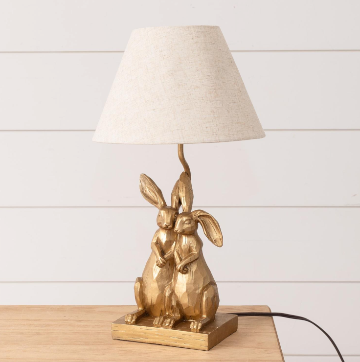 Gold Bunnies Lamp