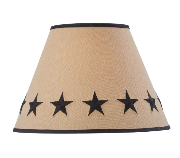 Black Star Embroidered Shade - 12"