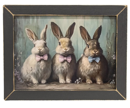 Bow Tie Bunny Trio Framed Print