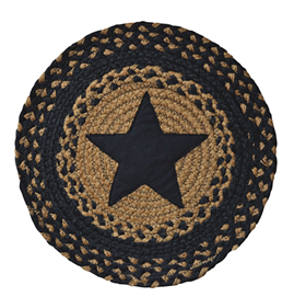 Star Braided Mat, Black