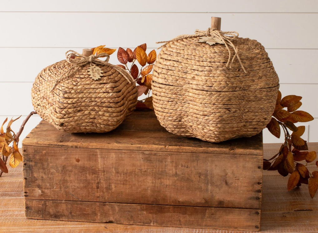Woven Hyacinth Nested Pumpkins