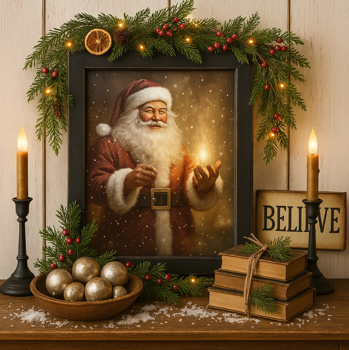 Santa's Magic Framed Print