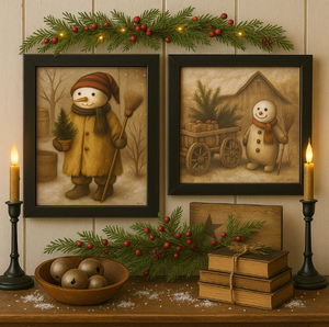 Woodland Snowman w/Broom