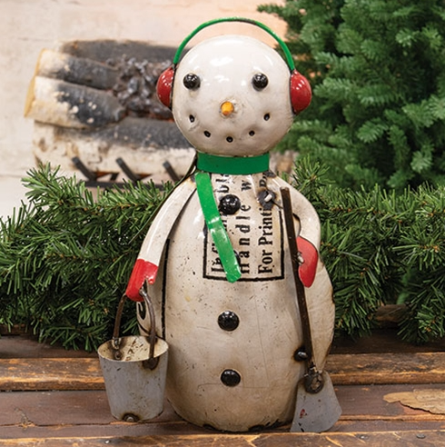 Recycled Metal Buddy Snowman