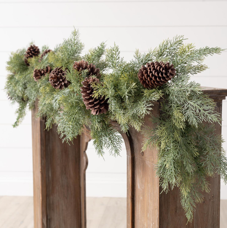 Cedar Garland with Pinecones