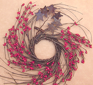 Red Pip & Star Twig Wreath