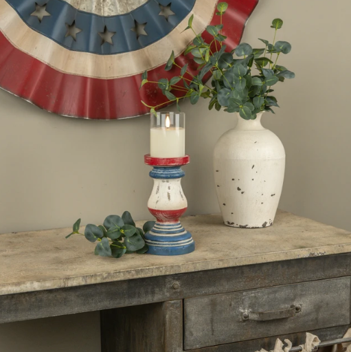 Patriotic Pillar Candle Holder
