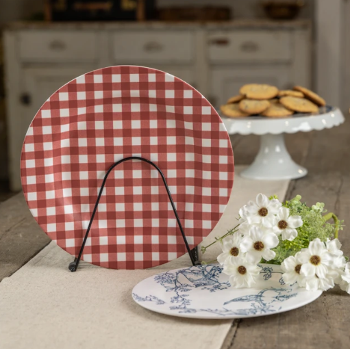 Red & White Gingham Charger