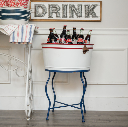 Patriotic Bucket on Stand