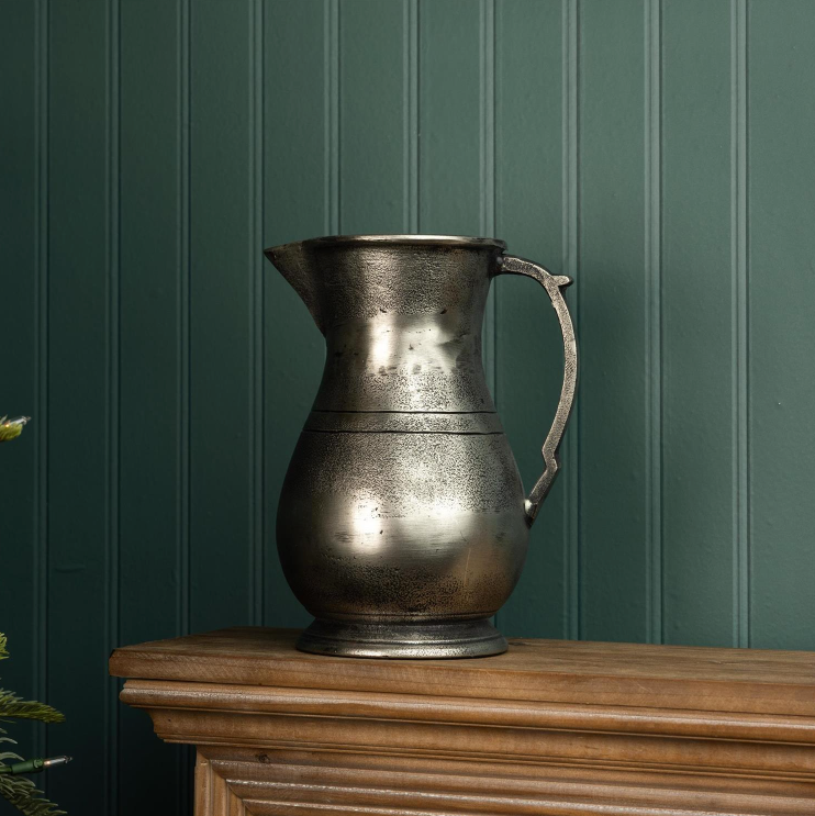 Antiqued Pewter Finish Pitcher