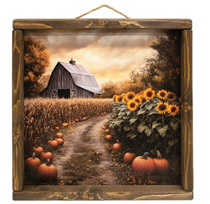 Sunset Harvest on the Farm Framed Print