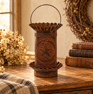 Rusty Mini Tart Warmer w/Punched Stars