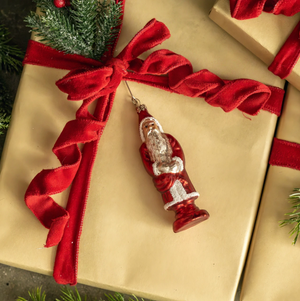 Vintage-Style Glass Santa