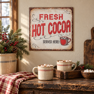 Hot Cocoa Metal Sign