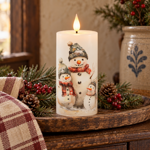 Snowman Family Timer Pillar – 6”