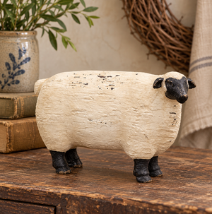 Distressed Carved Look Primitive Resin Sheep
