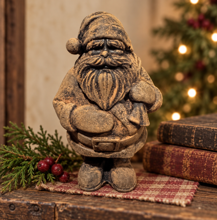 Handmade Blackened Beeswax Santa