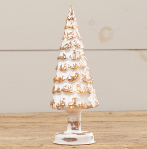 *Rose Gold Lighted Glass Tree