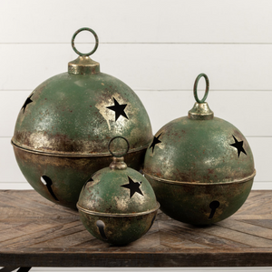 Green Star Sleigh Bells set of 3