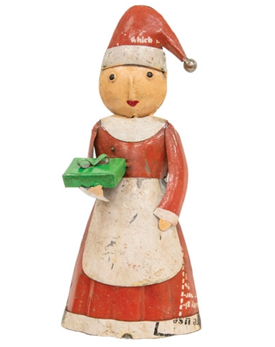 Vintage Metal Mrs. Claus