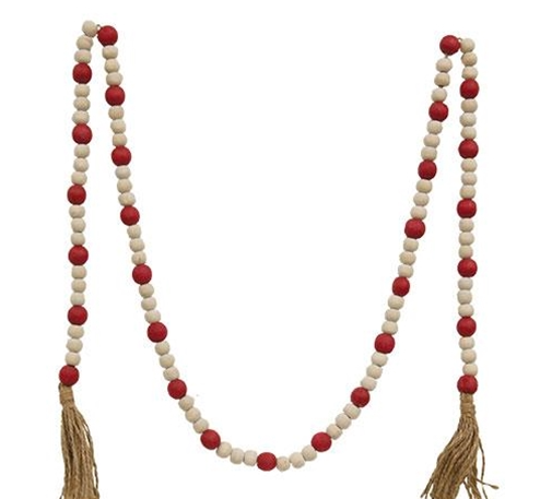 Red & Natural Bead Garland