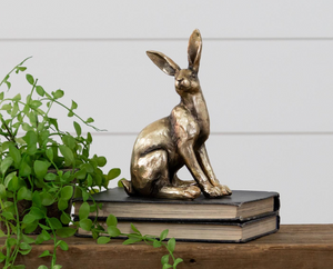 Sitting Brass Tone Bunny