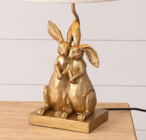 Gold Bunnies Lamp