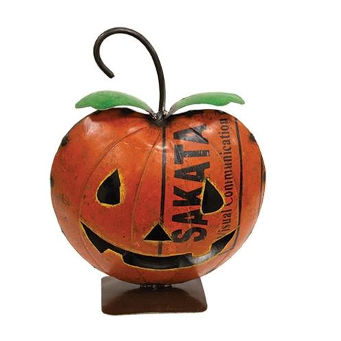 Recycled Metal Jack O Lantern Luminary