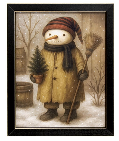 Woodland Snowman w/Broom