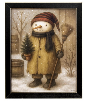 Woodland Snowman w/Broom