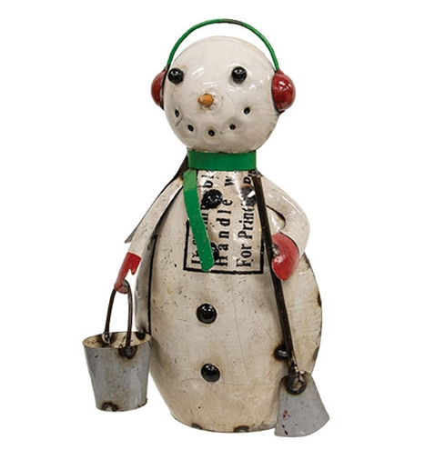 Recycled Metal Buddy Snowman