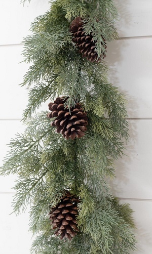 Cedar Garland with Pinecones