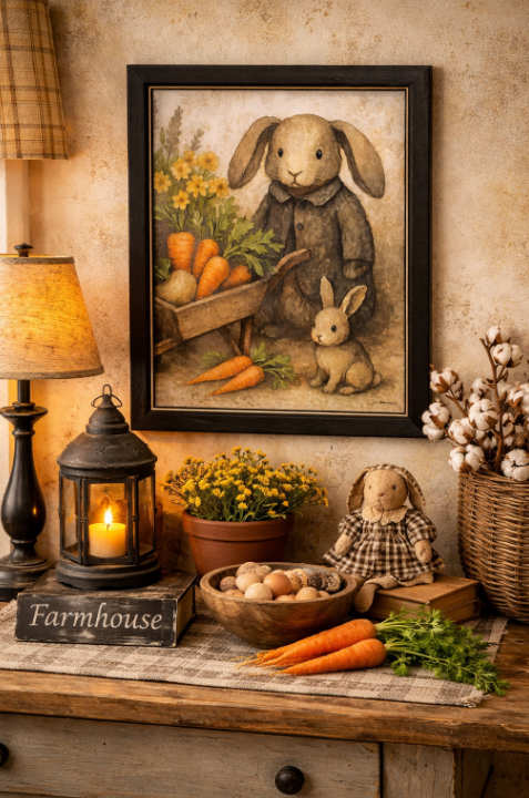 Papa and Baby Bunny Print