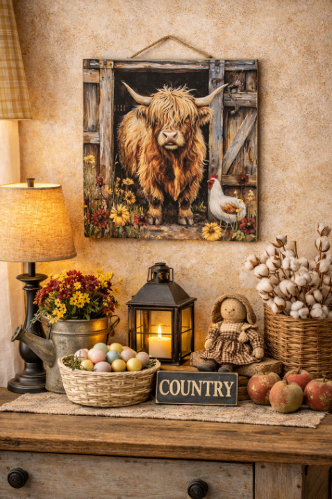Highland & Hen Barn Print
