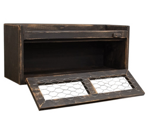 Black Counter Box with Chicken Wire Door