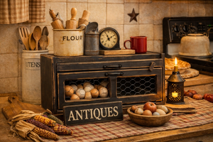 Black Counter Box with Chicken Wire Door