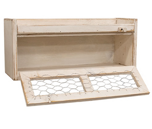 White Counter Box with Chicken Wire Door