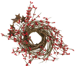 Red Pip & Star Twig Wreath