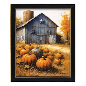 Pumpkin Patch Blues Framed Print