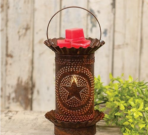 Rusty Mini Tart Warmer w/Punched Stars