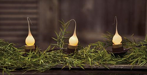 Brown Cord Light String with Rusty Cups – 6 Count