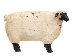 Distressed Carved Look Primitive Resin Sheep
