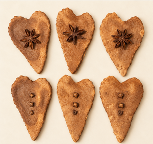 Handmade Cinnamon-Dipped Salt Dough Heart Bowl Fillers — Set of 6