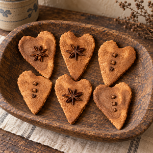 Handmade Cinnamon-Dipped Salt Dough Heart Bowl Fillers — Set of 6