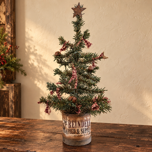 Handmade Reindeer Feed & Supply Primitive Christmas Tree