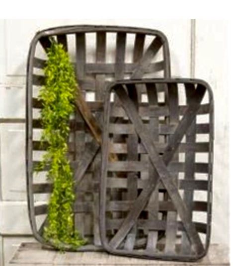 tobacco baskets large 2/Set Gray Rectangle Tobacco Baskets