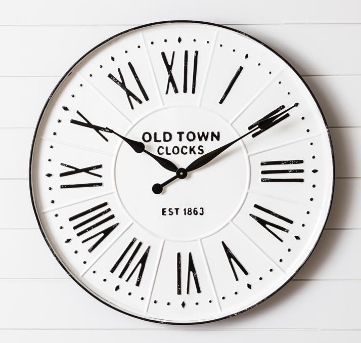 Embossed Enamel Old Town Clock