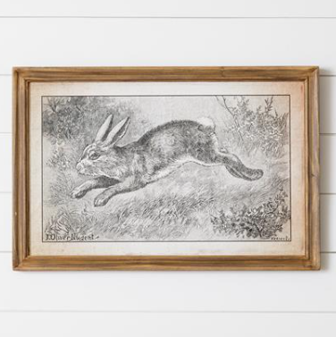 *Framed Leaping Rabbit Print