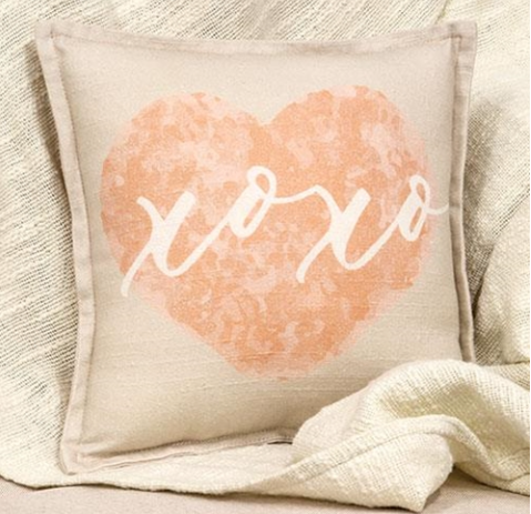 XOXO On Heart Pillow