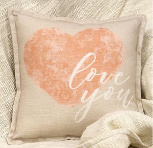 Love You on Heart Pillow